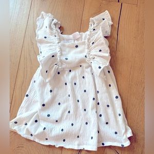 Zara summer navy polka dot dress
